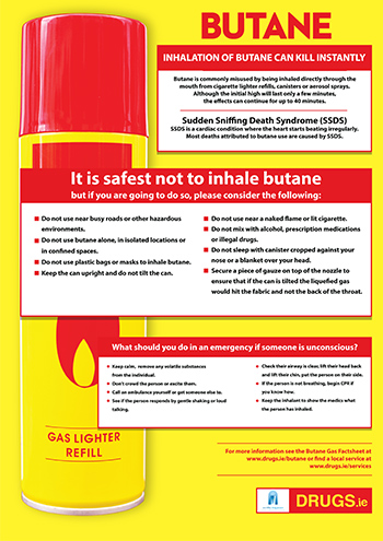 Butane gas harm reduction poster